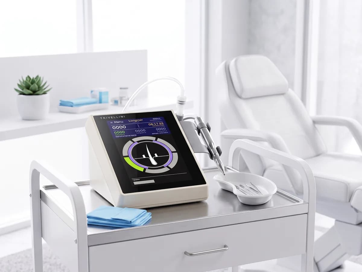 Trivellini FUE motor in a procedure room